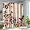 3D Butterfly Flower Shower Curtain: Thickened Waterproof Polyester PEVA for Bathroom
