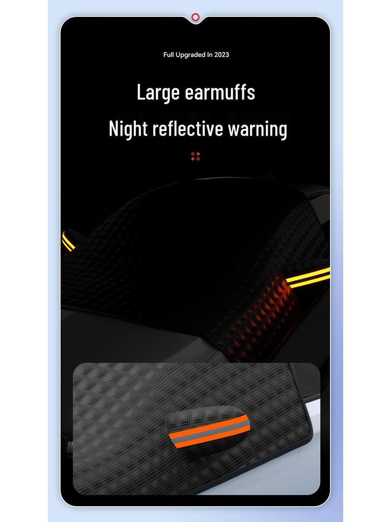 Magnetische Schwarze Auto Windschutzscheibe Schnee- und Sonnenschutzabdeckung (Verdickt, Frostschutz)