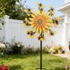 Metal Sunflower & Bee Wind Spinner: Creative Garden Windmill
