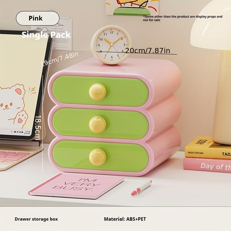 Desktop Storage Box Organizer Drawer Stackable Large Capacity Sundry Container Jewelry Case Cosmetic Makeups Dressing Home Desktop Organization