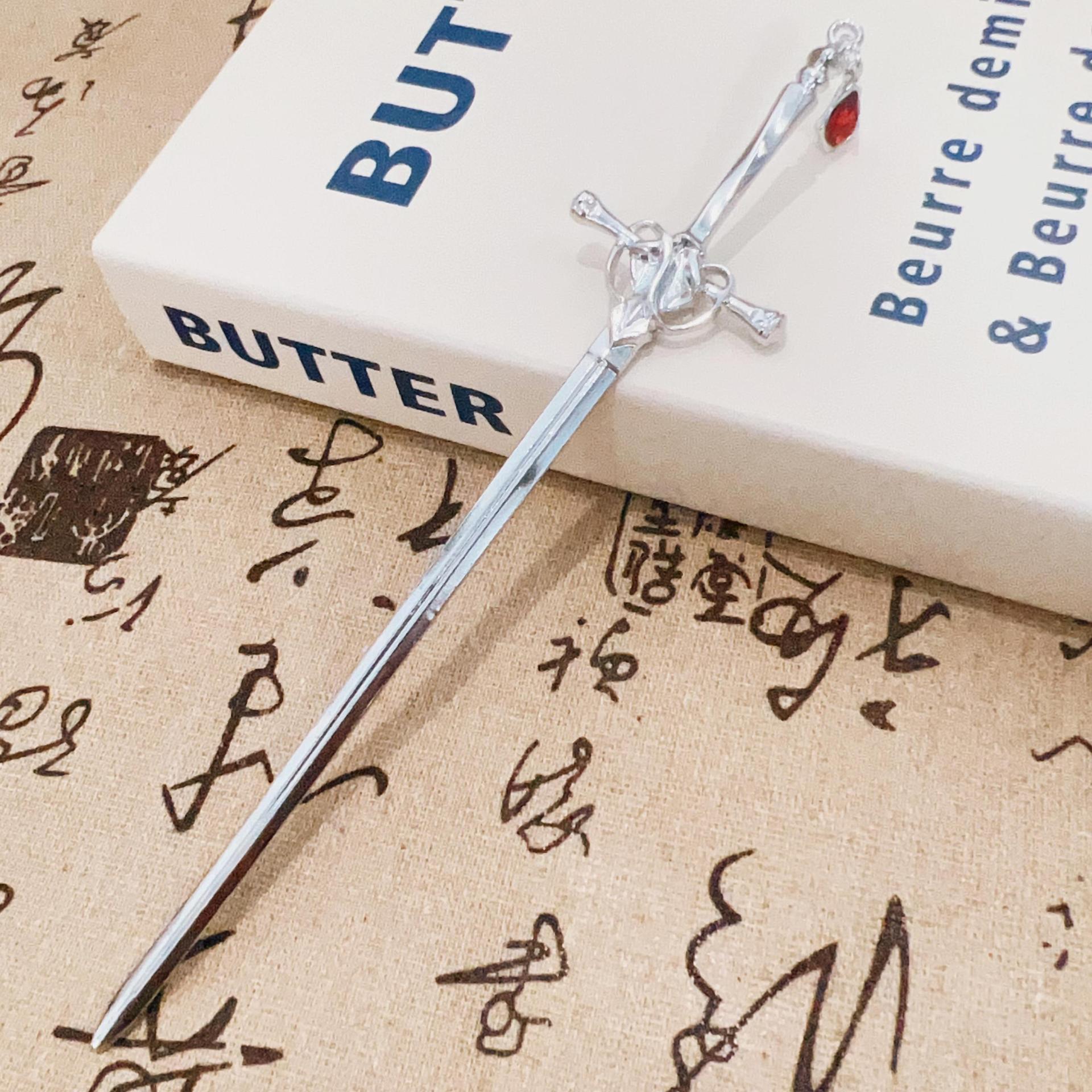 

Винтажная китайская заколка для волос в виде меча для прически ханьфу - Элегантный ретро аксессуар для волос