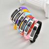 Personalized Customize Name Stainless Steel Bracelets for Men Women, Adjustable Silicone Bangle Wristband, Custom Jewelry Gift