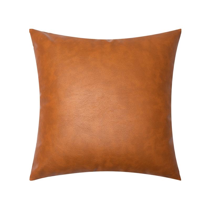 New Lychee Leather Pillowcase Texture Multi-color Light Luxury Imitation Leather Waterproof Living Room Sofa Pillowcase Waist Pillow Cushion