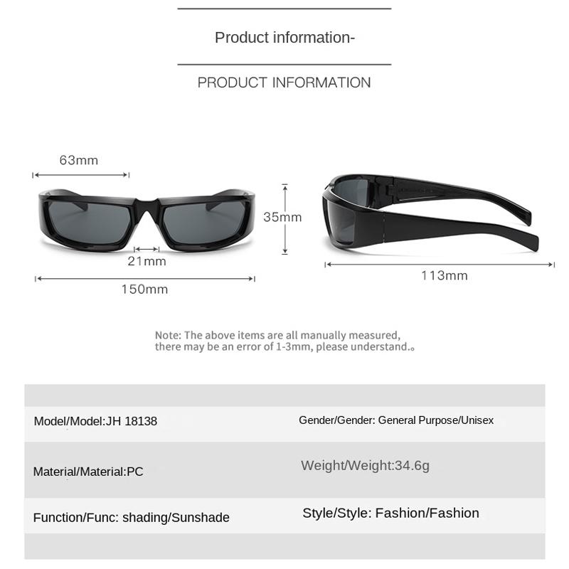 Y2K Sonnenbrillen für Damen Herren Unisex Steampunk Sport Punk Brillen Mode Zukunftsstil