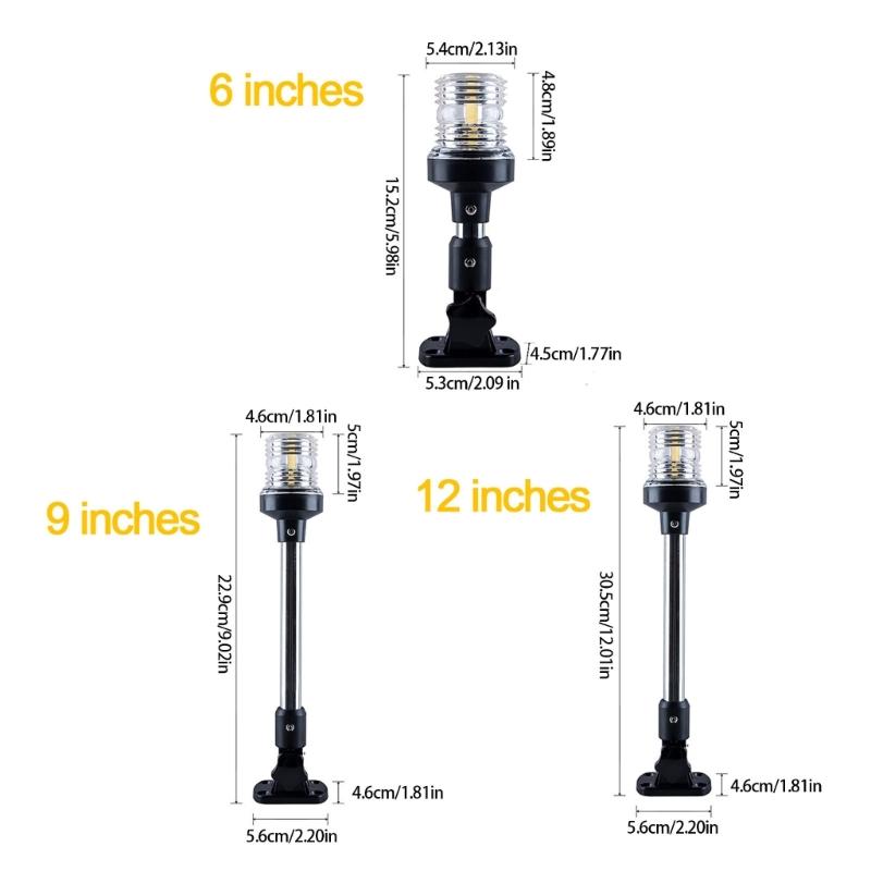 180 Degree Adjustable Marine LED Navigation Light IP67 Waterproof Stainless Steel for Vessels Yachts Boats Night Sailing