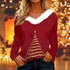 Dámské košile s dlouhým rukávem Roztomilé topy Vánoční potisky Trička Blůzy Ležérní Nadměrné velikosti Základní topy Pulovr