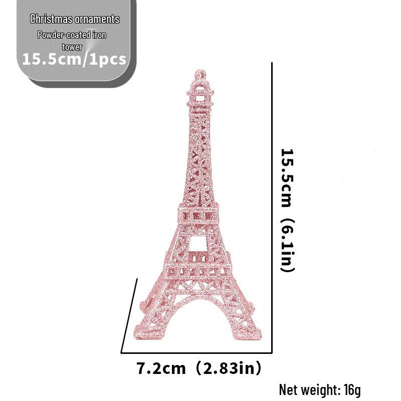 Glitter Eiffel Tower Ornament: Creative Christmas Display Prop