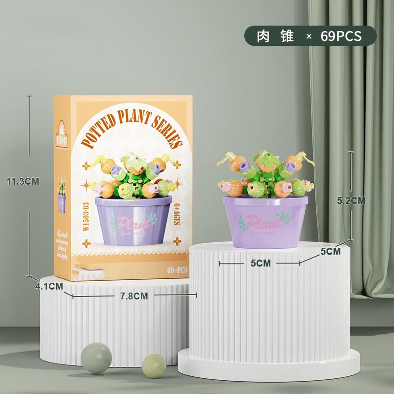 Flower Bouquet Mini Particle Building Blocks Flower Kit 3D DIY Creative Plants Micro Bricks for Home Decor Girl Gift Adults Kids