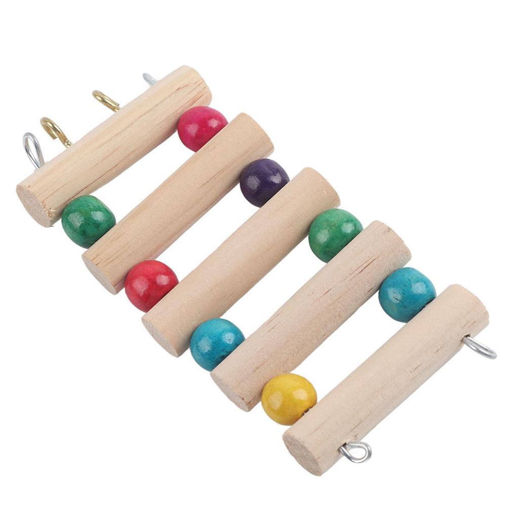 Pet Ladder Bridge Wood Climbing Swing Portable Mouse Hamster   Canary Pet Toys (5Steps S)