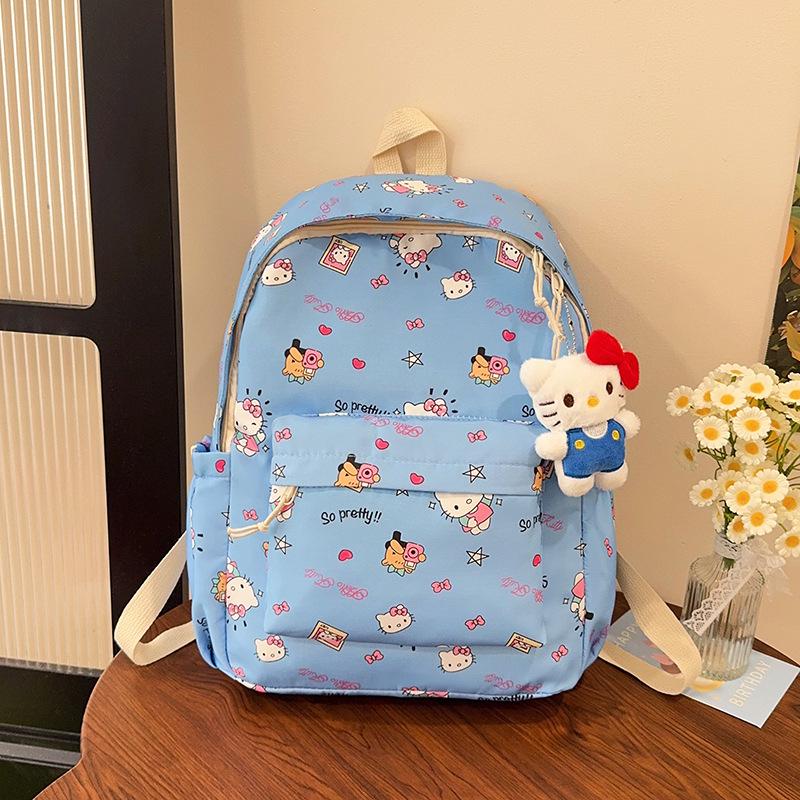 Large Capacity Cute Cartoon KT Cat Backpack for Middle School Girls - Lightweight and Perfect for Back To School