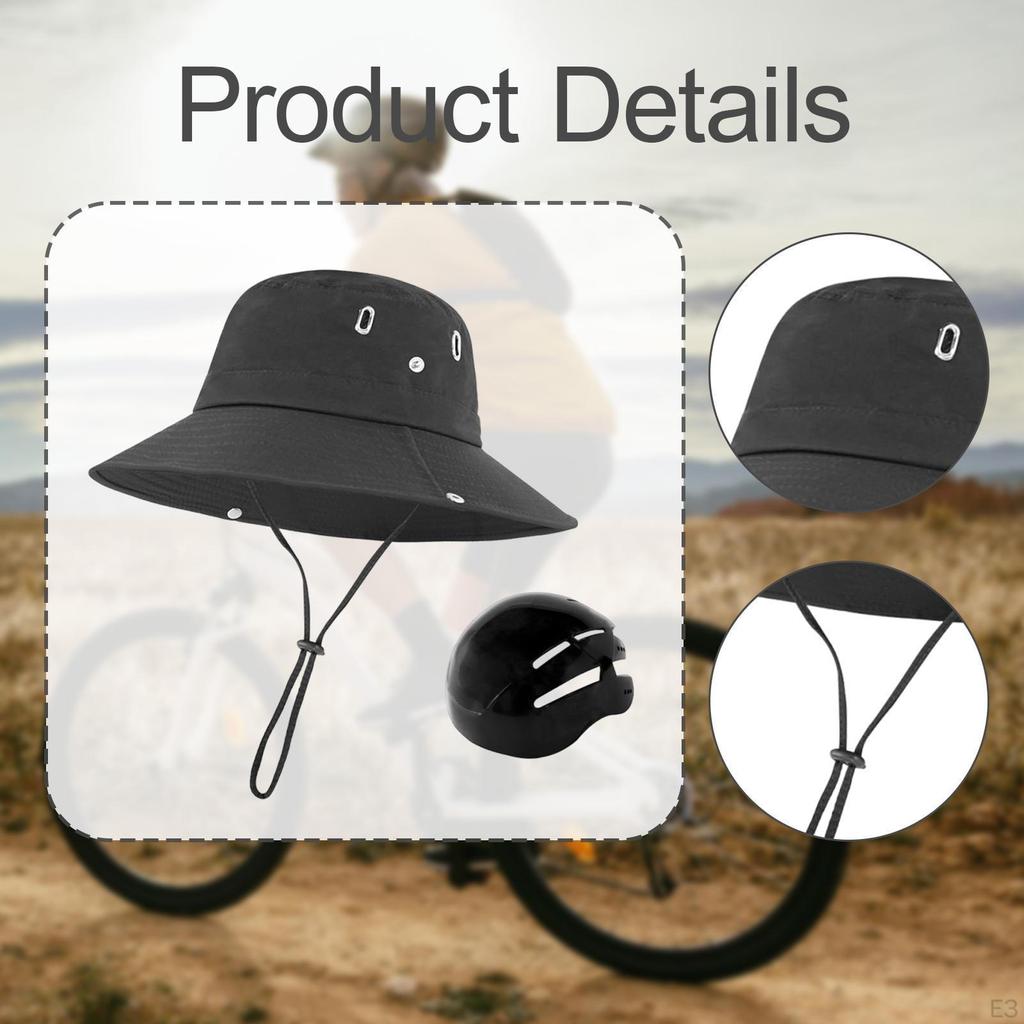 Sun Bucket Hat Fishing Breathable Protection Wide Brim with Inner Hard Shell for Golf Summer