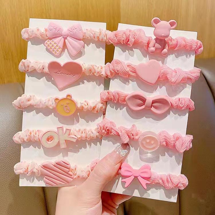 Cute Korean Fabric Hair Scrunchie for Kids - Simple, Trendy Hair Tie Accessory