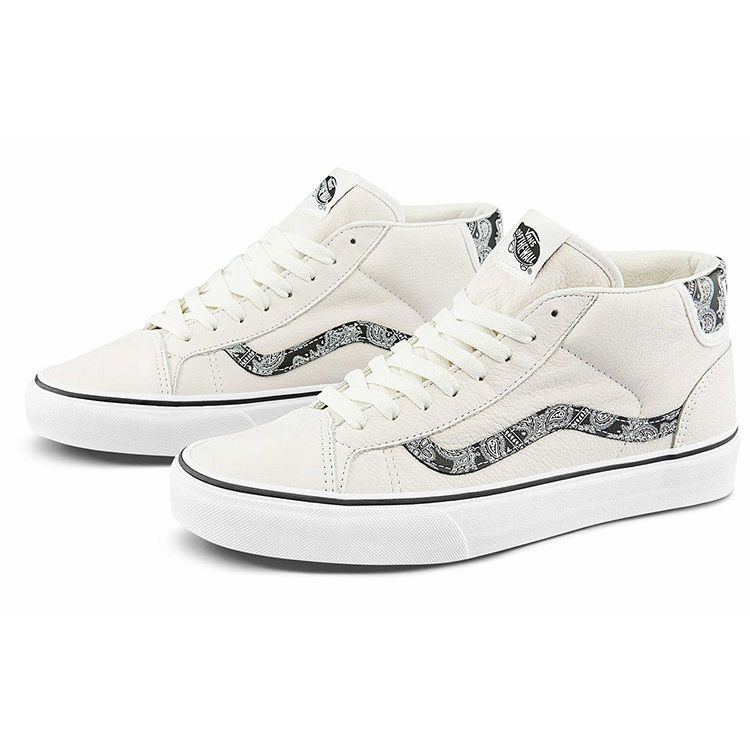 Vans Mid Skool 37 Sport Paisley - White Black Unisex Sneakers Black-Paisley VN0A3TKF914
