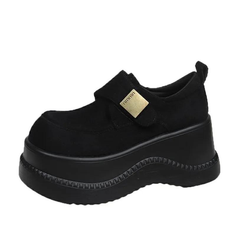 Fashion 8CM Women Ankle Boots Platform Casual Sneakers Cotton Loafers Shoes 2025 New Spring Autumn Trend Outdoor Walking Botas De Mujer