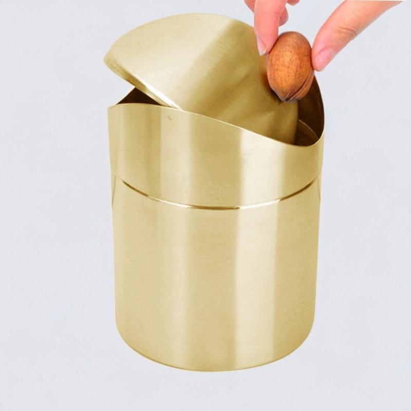 Elegant Mini Trash Can with Swing Lid 1.50L Capacity Perfect for Small Space and Personal Use