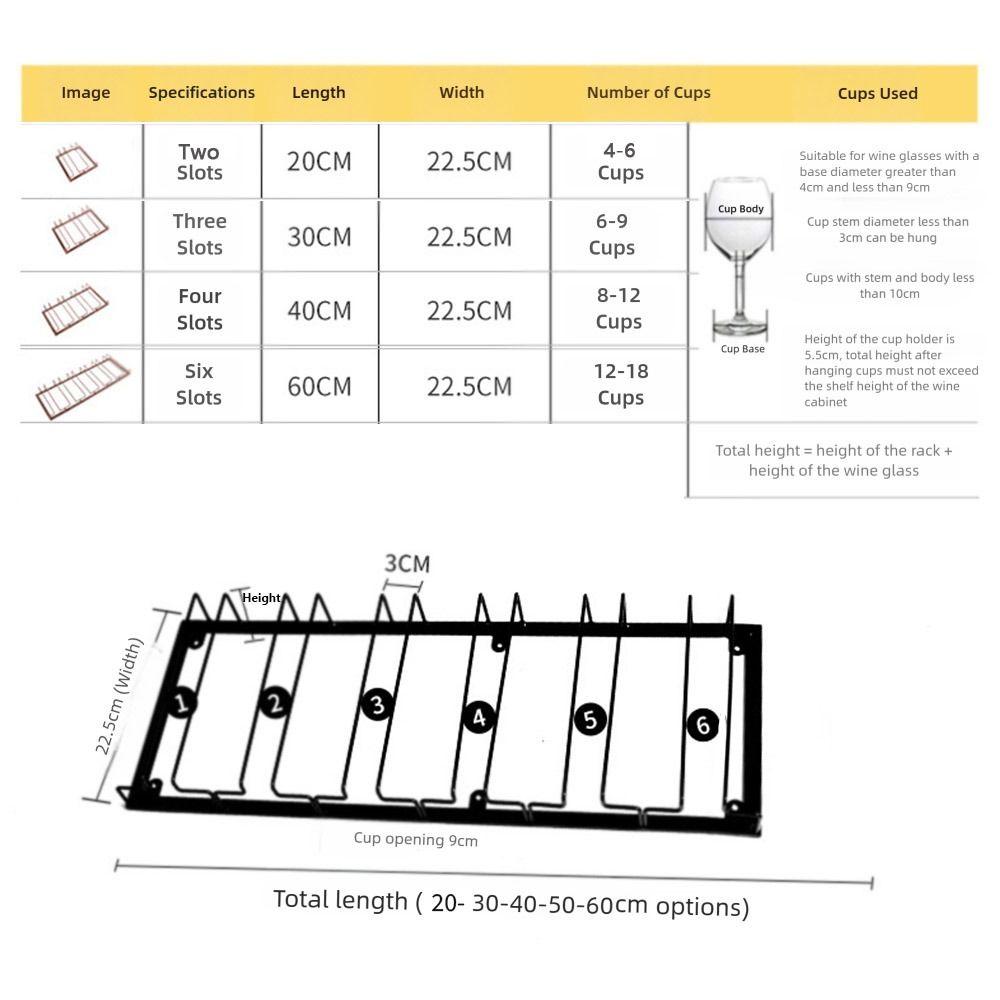 Black Wall Hanging Wine Glass Holder Iron Art Goblet Storage Rack  Glass Display