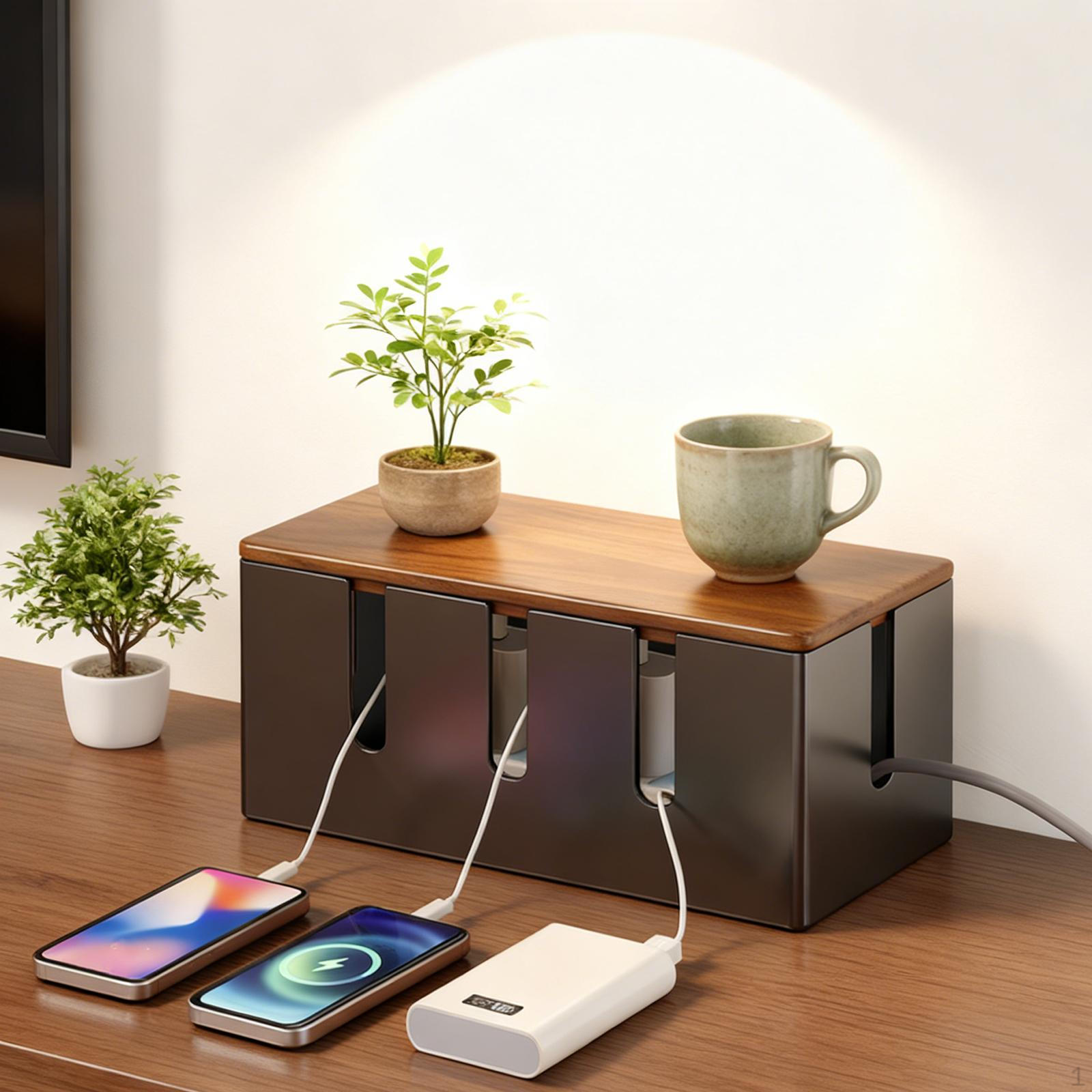 

Desk Cable Organizer Box, Protector Floor for Home Phone Computers