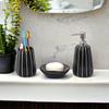 Premium Ceramic Bathroom Accessories Set of 3 | Modern Luxury Bath Set with 300ml Soap Dispenser, Toothbrush Holder & Soap Dish | Home Decor Items