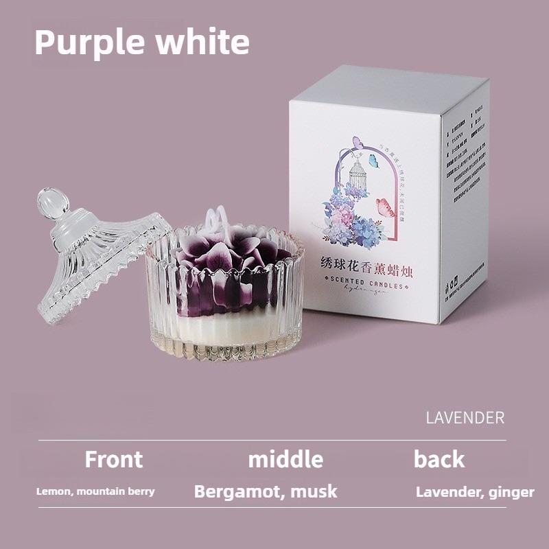 

1PC Hydrangea Scented Candles Household Indoor Long-lasting Incense Gift Birthday Souvenir Bedroom Ornament Decoration лавандовый