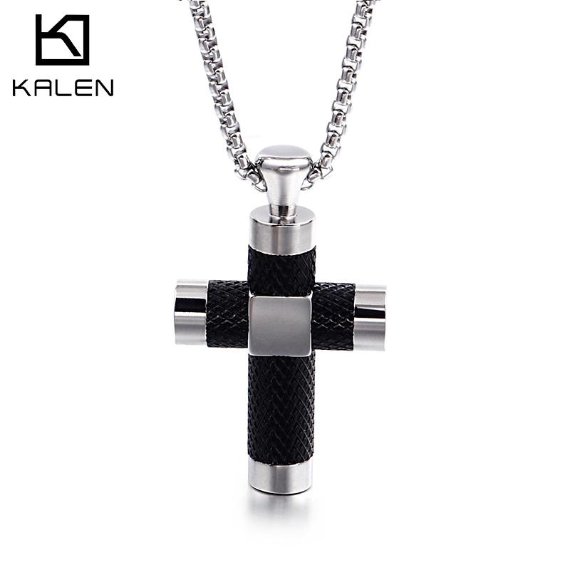 3 Color Cross Pendant 316L Stainless Steel Men's Unique Hip Hop Necklace Party Jewelry