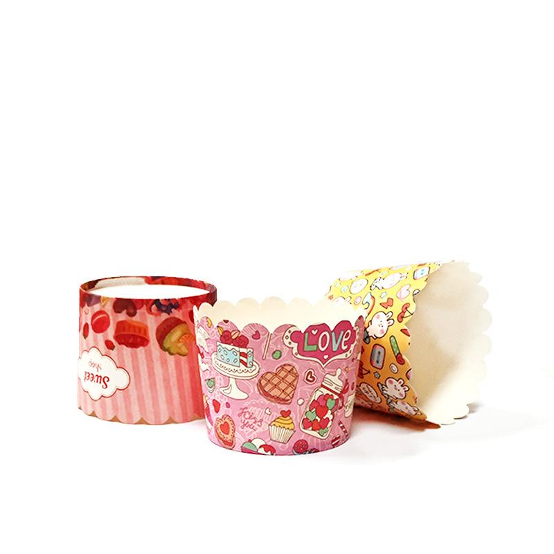 Muffin Cup Cake Cups Temperature-Resistant Oven Baking Non-Stick Paper Steaming Household Medium Paper Saucer Medium Mechanism Cups 50 Pcs