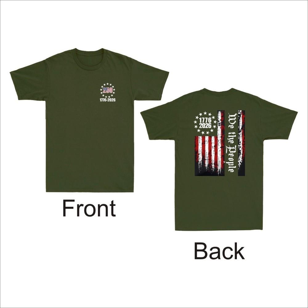 250 Years American Flag 250th Anniversary Patriotic Front Back Unisexs TShirt