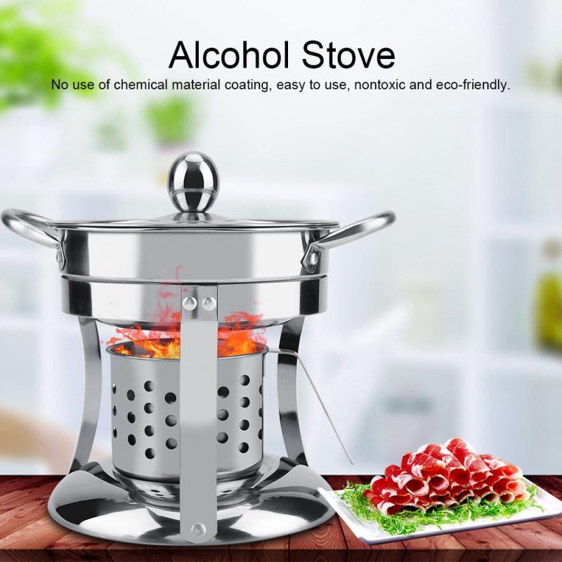 Buy Stainless Steel Alcohol Stove Shabu Hot Pot Utensils