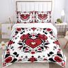 Love Roses Print 3Pcs Bedding Setduvet Cover With 2 Bedropillowcase Home Birthday Gift