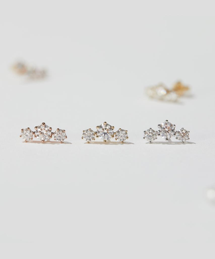 Dorocy 14K Moissanite Triple Piercing Earrings