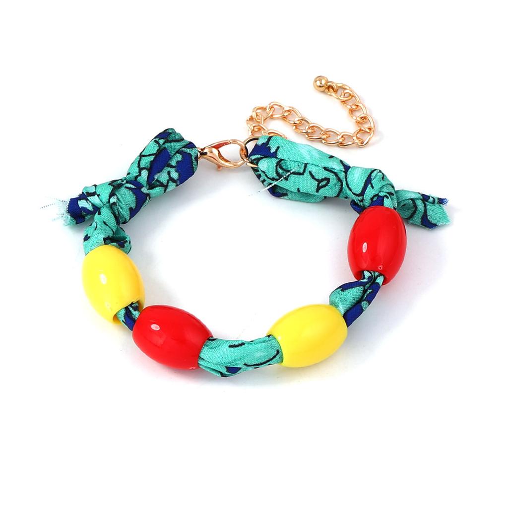 Simple Casual Street Hip Hop Punk Style Braided Rope Type Beaded Color Bracelet Versatile Couple Accessories