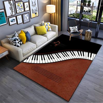 Music-Inspired Carpet with Piano Keys Pattern and Abstract Design Suitable for Use As an Anti-slip for Living Room Bedroom Sofas