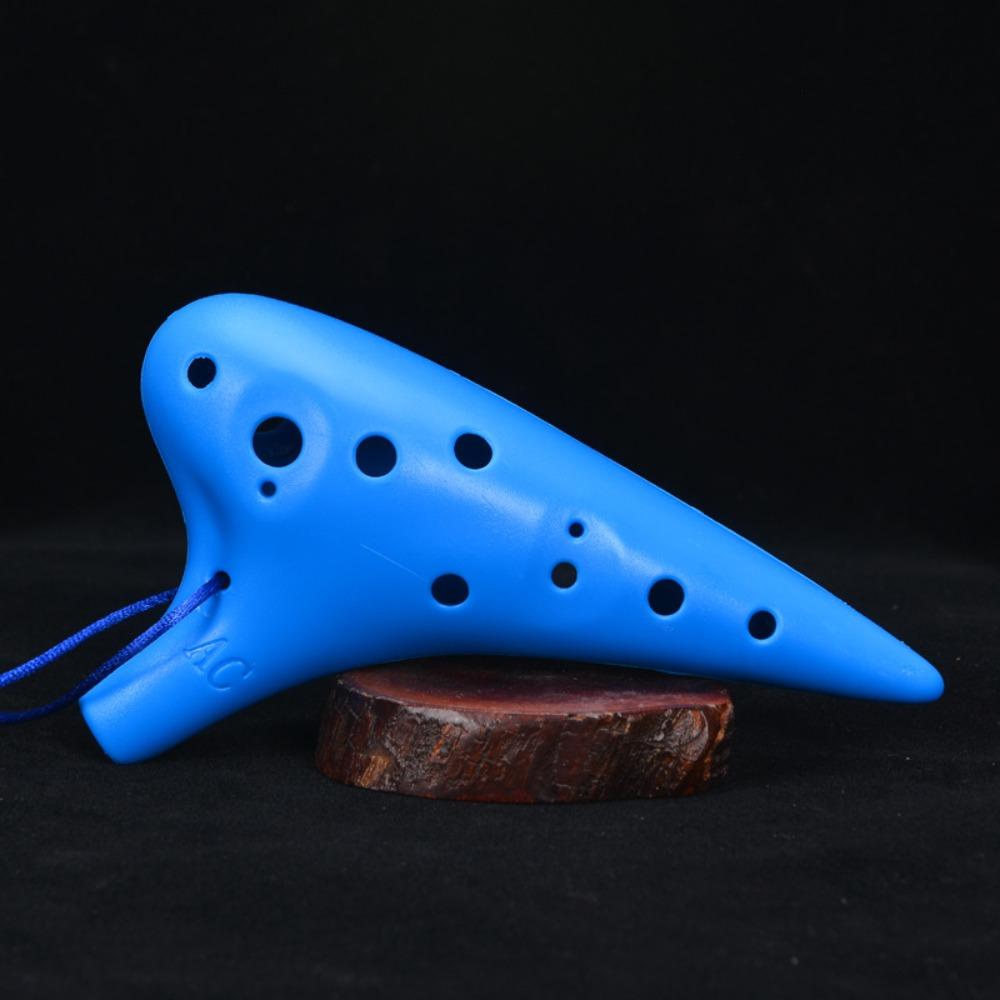 Easy To Play 12-Hole Alto Ocarina with Lanyard Musical Instrument C Key Ocarina  Classroom синий