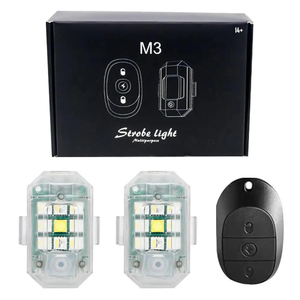 

Motorcycle Wireless LED Strobe Light Remote Control Aircraft Light Navigation Warning Light Indicator For Car Bicycle Drone I0F3
