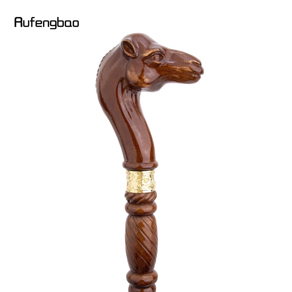 Camel Brown Wooden Fashion Walking Stick Decorative Vampire Cospaly Party Wood Walking Cane Halloween Mace Wand Crosier 94cm