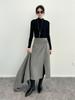 Southern Fish Women's Wool Short Coat & Slit Midi Skirt Set - Dyed & Degreased, Round Neck 