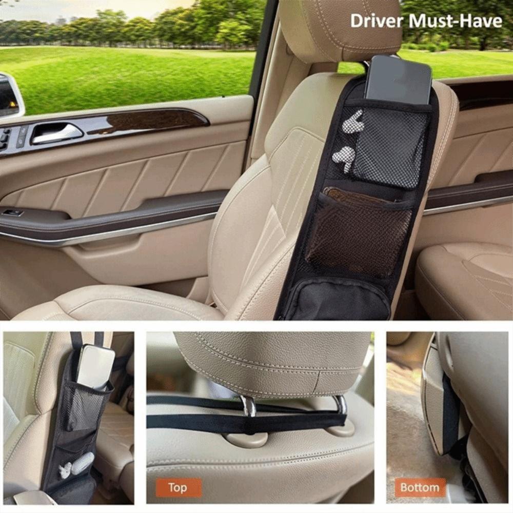 Oxford Cloth Seat Side Storage Bag Lightweight Hanging Car Seat Back Hanging Bag Convenient with Mesh Pocket Sundry Storage Bag