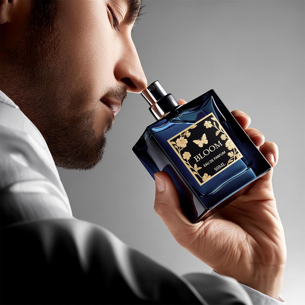 Bloom Profumo da Uomo - Profumo da Uomo Complesso con Sandalo, Cedro e Ambra - Lunga Durata, Profumo Caldo e Terroso per l'Uso Quotidiano - Spray Deluxe da 50ml