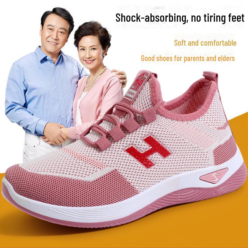 Lässige Wanderschuhe mit weicher Sohle für Herren, atmungsaktive Mesh-Sneaker für Senioren