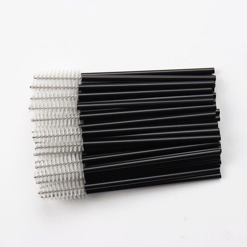 Portable Disposable Eyelash & Eyebrow Brush Set with Fine Tip and Spiral Comb