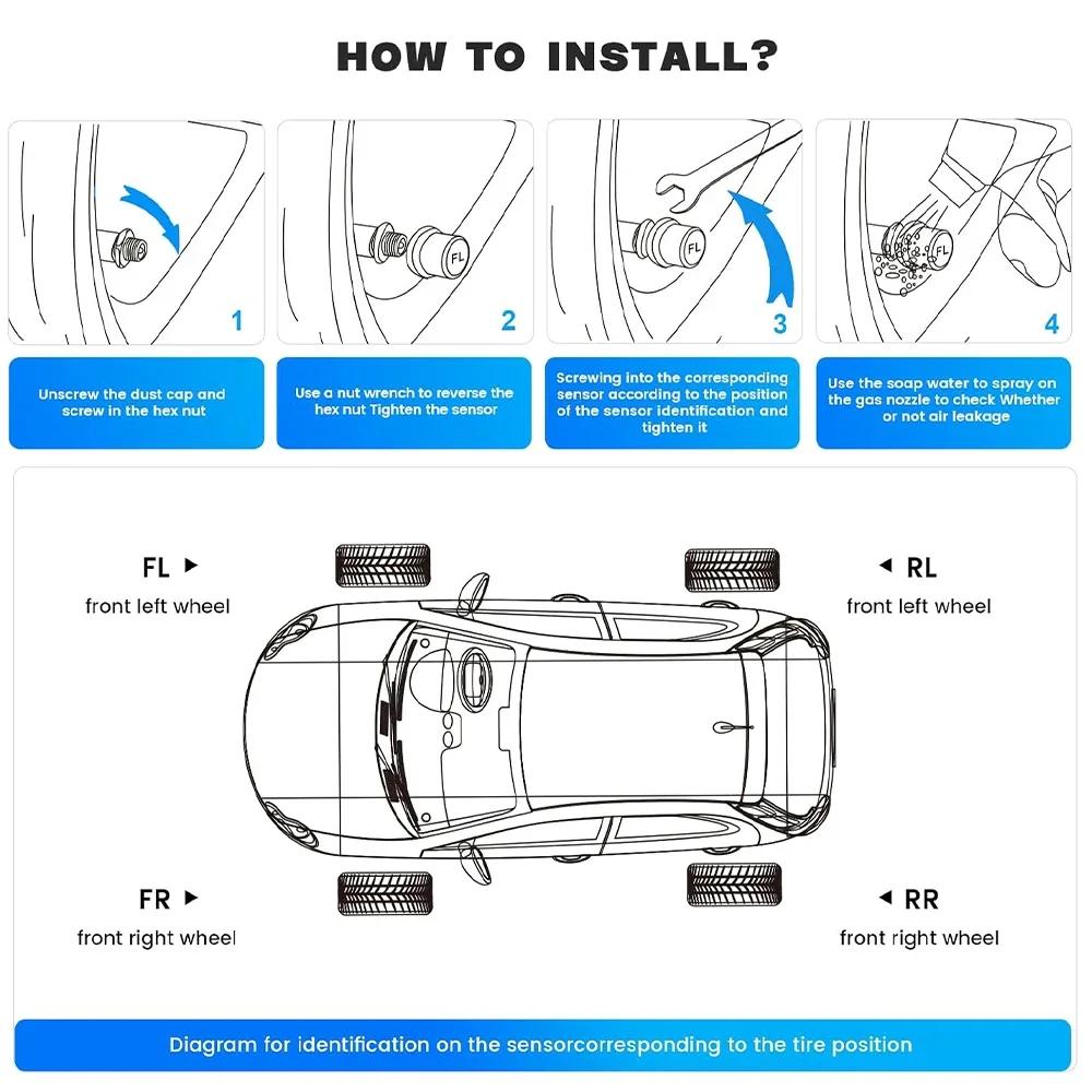 Android TPMS Spare Tyre External Sensor Tire Pressure Monitoring System USB TPMS for Car Navigation Radio DVD Player Detection