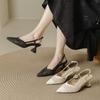 Beautiful Bag Head Woven Hollow Sandals Women's 2025 Summer New Outer Wear Temperament Fashionable Versatile Pointed High Heels