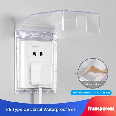 Wall-mounted Switch Protective Cover Self-Adhesive 86 Type Protection Socket Plastic Socket Waterproof Box Bathroom
