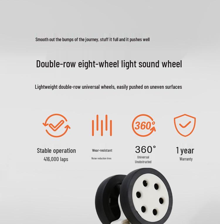 20" Wide Drawbar Carry-on Suitcase with Universal Wheels, Drop-resistant, Travel Combo Lock, High-Value for Students