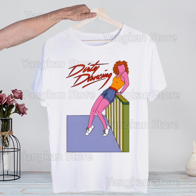 Dirty Dancing Movie Harajuku T Shirt Men Retro Washed Tops Tees Harajuku Tshirt Streetwear Hip Hop Male T-shirts