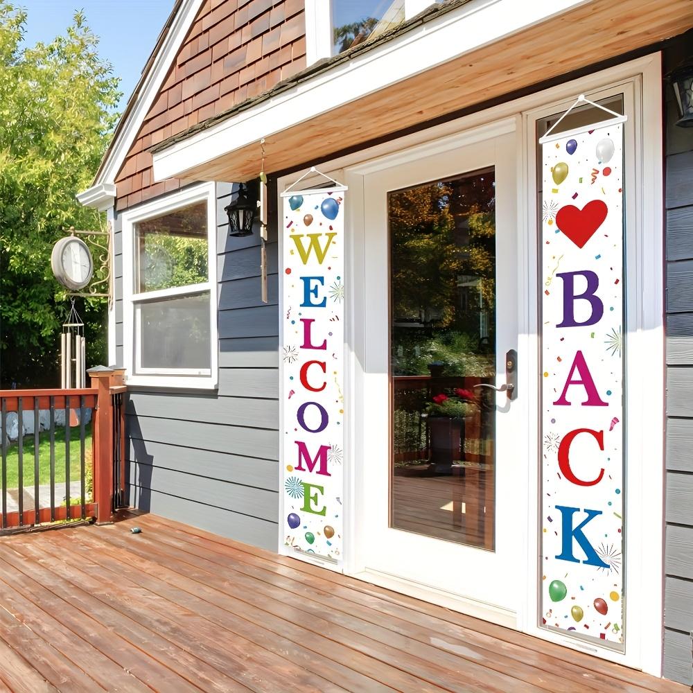 1pc, Welcome Back Couplet, 180cm * 30cm/70.8in * 11.8in, Made of Polyester Material, Welcome Back Couplet Decoration Flag, Welcome Back Party Outdoor