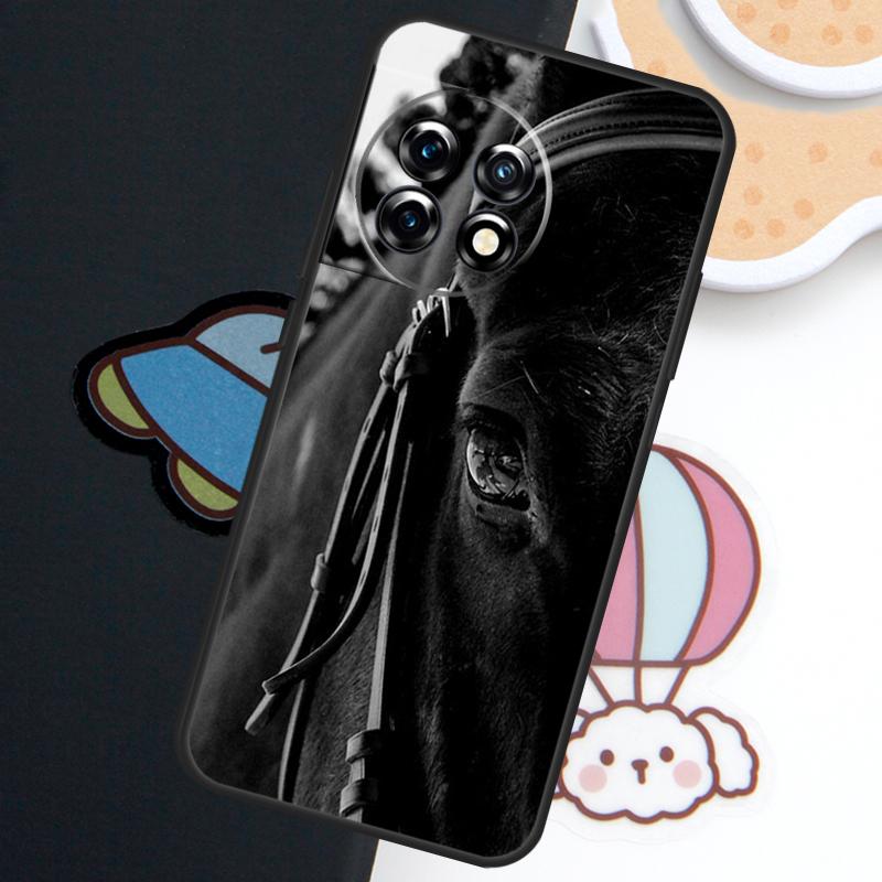 Black White Horse Case For OnePlus Nord 5 CE 4 3 Lite N20 N30 OnePlus 15 13 12 11 10 Pro 10T 12R 13R 15R Cover