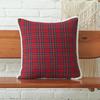 Christmas Plaid Pillowcase with Embroidered Letters