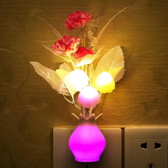 Atmosphere Lamp Lightweight Exquisite Plastic Vase Mushroom Night Lamp for Home Decoration