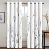 3D Digital Printing Curtain for Kitchen, Short Window Curtains, Floral and Flowers, 2 Panels