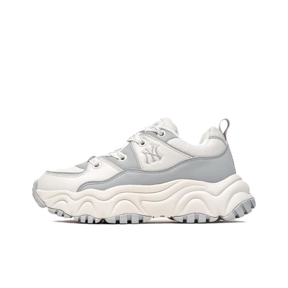 MLB New York Yankees Comfortable Versatile Height Increasing Dad Shoes Women Sneakers Beige 3ASHCC45N-50WHS